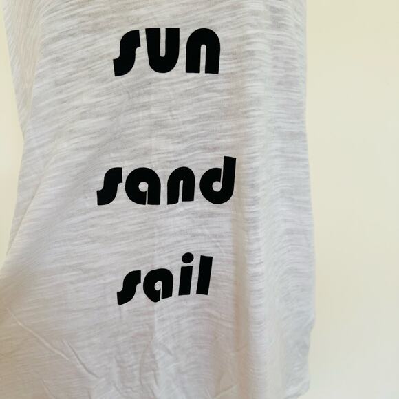 Banana Republic Womens Sun Sand Sail White Cotton Racerback Tank Top Large NEW - Picture 3 of 11